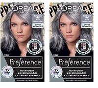 L'Oréal Paris Permanent Hair Colour, Long-Lasting Shine and Intense Colour, For up to 8 Weeks, Preference Vivids (Colorista), Smokey Grey 9.11, x2 pack