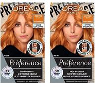 L'Oréal Paris Permanent Hair Colour, Long-Lasting Shine and Intense Colour, For up to 8 Weeks, Preference Vivids (Colorista), Copper 7.43, x2 pack