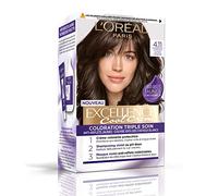 L'ORÉAL PARIS - Permanent Hair Colour Triple Care Anti-Glare Yellow Covers 100% White Hair - Excellence Cool Cream - Ultra Ash Brown (4.11)