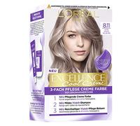 L'Oréal Paris Permanent Hair Colour with Ultra Cool Colour, 100% Grey Coverage Set with Colouration, Shampoo and Conditioner, Excellence Cool Creme #8.11 Ultra Cool Light Blonde (Blond)