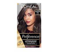 L'Oreal Paris Permanent Hair Dye, Preference 4.013 Paris, 100% Grey Coverage, Long Lasting, Luminous Hair Colour with Anti-Brass Purple Mask, Luminous Reflects, Pack of 1
