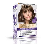 L'ORÉAL PARIS - Permanent Hair Dye Triple Care Anti-Glare Yellow Covers 100% White Hair - Excellence Cool Cream - Shade Dark Blonde Ultra Ash Red (6.11)