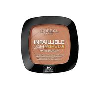 L'Oréal Paris, Polvos Compactos Mate, Efecto Bronceado Facial de Larga Duración, Infallible 24H Fresh Wear, Tono: 300, 9 g