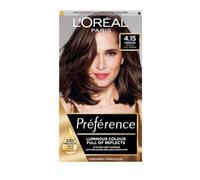 L'Oreal Paris Preference Hair Dye, Luminous Permanent Rich Hair Colour, Long Lasting Brilliance, Achieve Radiant, Salon-Inspired Results, Shade: 4.15, Caracas