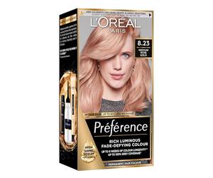 L'Oreal Paris Preference Hair Dye, Luminous Permanent Rich Hair Colour, Long Lasting Brilliance, Achieve Radiant, Salon-Inspired Results, Shade: 8.23 Medium Rose Gold