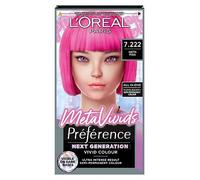 Preference Meta Vivids 7.222 Meta Pink: Permanent hair dye for vibrant, long-lasting, captivating colour. Achieve bold meta pink shades with remarkable intensity and luminous, fade-resistant finish.