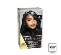 Preference 01 Black: Long-lasting, luminous permanent hair colour for radiant, salon-inspired results.