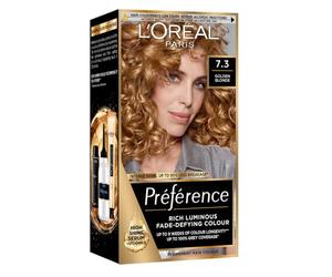 L'Oreal Paris Preference Permanent Luminous Hair Colour, 7.3 Golden Blonde | Luminous Permanent Rich Hair Colour, Long Lasting Brilliance, Achieve Radiant Salon-Inspired Results