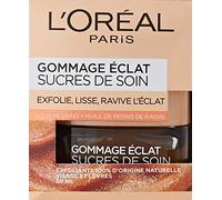 L'Oréal Paris - Radiance Scrub for Face & Lips - Exfoliating & Smoothing - With 3 Fine Sugars & Grape Seed Oil - All Skin Types - Care Sugars - 50 ml