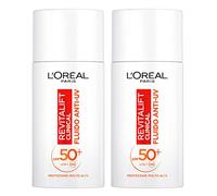 L'Oréal Paris Revitalift Clinical Anti-UV Face Fluid SPF 50+ Sun Protection with Netlock Technology Formula with Vitamin C Antioxidant and Anti-Age Action Ultra Light Texture - 2x 50ml Bottles