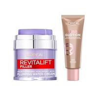 L'Oreal Paris Revitalift Filler Replumping Water Cream, 50Ml & Multi-Use Glow Enhancer Shade 903: Medium Glow, 40 Ml