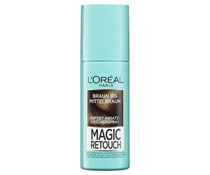 L'Oréal Paris Root concealer spray for continuous and natural transitions, conceals roots until the next hair wash, Magic Retouch, brown to medium brown, 1 x 75 ml