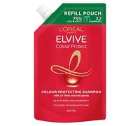 L'Oréal Paris Shampoo For Coloured Hair, Elvive Colour Protect Refill Pouch With Red Peony And UV Filters, Prolongs Colour Vibrancy And Radiance For 10 Weeks, Sustainable Value Format, 500ml Bottle
