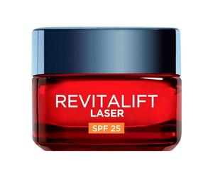 L'Oréal Paris - Soin Visage Anti-Âge FPS 25 - Crème de Jour Triple Action avec Protection UV - À l'Acide Hyaluronique, Pro-Rétinol & Vitamine C Tous Types de Peaux Revitalift Laser X3 Lot de 2 (50ml)