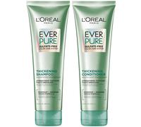 L'Oreal Paris Thickening Sulfate Free Shampoo and Conditioner, Thickens + Strengthens Thin, Fragile Hair, EverPure, 1 Hair Care Kit