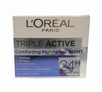 L'Oreal Paris | Triple Active Moisturiser Night Cream | 24H Hydration | 50ml