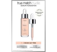 L'Oral Paris Nude Tinted Serum, Plumping and Hydrating, 1% Hyaluronic Acid, Shade 1-2 Rosy Light shade 1-2