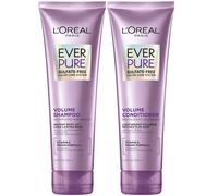 L'Oreal Paris Volume Sulfate Free Shampoo and Conditioner for Color-Treated Hair EverPure 8.5 Fl Oz (Set of 2)