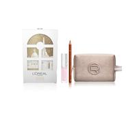 L'Oréal Paris Voyage Enchanté Christmas Set Gloss Plump Ambition Hyaluron Lip Oil Lips 101 Crystal Clear + Pencil Color Riche 236 Organza + Velvet Makeup Bag