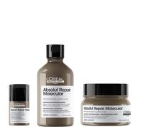 L'Oréal Professionnel Absolut Repair Molecular Shampoo 300ml, Hair Mask 250ml & Leave-in Hair Mask Travel Size 50ml
