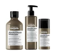 L'Oréal Professionnel Serie Expert Absolut Repair Molecular Hair Shampoo 300ml, Leave-In-Mask 100ml and Rinse-off Serum 250ml Pack - 300 ml