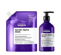 L'Oréal Professionnel DUO Keratin Alpha Sleek 500ml Shampoo & Refill