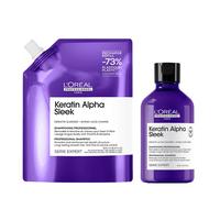 L'Oréal Professionnel DUO Keratin Alpha Sleek Shampoo & Refill Pack,