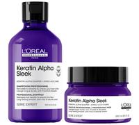 L'Oréal Professionnel Keratin Alpha Sleek Shampoo & Hair Mask Bundle Anti-frizz & Smoothing