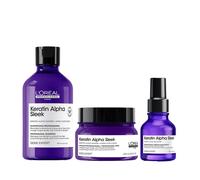 L'Oréal Professionnel Keratin Alpha Sleek Shampoo Mask Serum Set - 300 ml