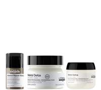 L'Oréal Professionnel Metal Detox Hair Mask & Absolut Repair Molecular Leave-In Cream, repair damage mask set 250ml & 50ml