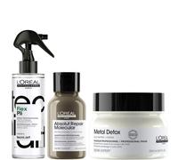 L'Oréal Professionnel Metal Detox Hair Mask & Tecni Art Flex Pli Styling Spray, with Free Mini Shampoo, 250ml, 190ml & 100ml