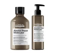 L'Oreal Professionnel Serie Expert Absolut Repair Molecular Hair Shampoo 300ml & Rinse-off Serum 250ml Duo in Clear L'Oreal Professionnel Clear