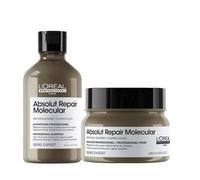L'Oreal Professionnel Serie Expert Absolut Repair Molecular Hair Shampoo 300ml & Serie Expert Absolut Repair Molecular Rinse-Off Mask 295ml - 300 ml