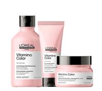 L'Oreal Professionnel Serie Expert Vitamino Color Shampoo 300ml, Conditioner 200ml & Mask 250ml Pack in Clear L'Oreal Professionnel Clear