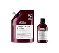 L'Oréal Professionnel Vitamino Color Spectrum Shampoo 300ml & Refill pack 500ml, For coloured hair, With Ferulic Acid + Citric Acid, Lock in day 1 colour vibrancy for 100 days, Colour protection