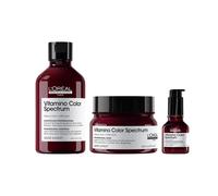 L'Oréal Professionnel Vitamino Color Spectrum Shampoo 300ml, Rinse Off Hair Mask 250ml and Glass Shine Serum 50ml Pack