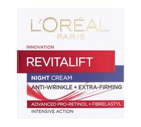 L’Oréal Paris Revitalift Hydrating Night Cream, Anti-Wrinkle Moisturising Formula to Reinforce Skin Elasticity, Smoother and Firmer Skin, Pro-Retinol and Elasti-Peptides, 50ml