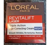 Loreal REVITALIFT LASER age-Correcting Night cream, Age 40+ 50ml 100% Genuine