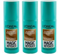 Loreal Root Concealer Spray BLONDE to MEDIUM BLONDE 3 x 75ml Magic Retouch