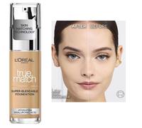 LOreal Paris True Match Liquid Foundation, Skincare Infused with Hyaluronic Acid, SPF 16, Available in 46 Shades, 5.5R, 30 ml