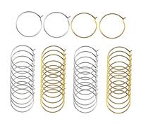 200 Pieces Gold/Silver Wine Glass Charm Rings 25mm Earring Beading Hoops Round Alloy Wine Glass Markers Hoop Earring Findings for Party, DIY Craft Making, Hoop Earrings Making