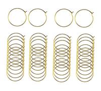 LOREC 200 Pieces Gold/Silver Wine Glass Charm Rings 25mm Earring Beading Hoops Round Alloy Wine Glass Markers Hoop Earring Findings for Party, DIY Craft Making, Hoop Earrings Making (Gold)