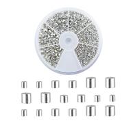 LOREC 3153 Piece Crimp Beads, Crimp Beads for Jewellery Making 1.5mm 2mm 2.5mm Silver Crimping Bead Stopper Bead Cord End Caps for DIY Crafts, Bracelets, Pendants, Necklaces, Earring