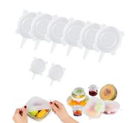 LOREC 8 Pcs Silicone Stretch Lids - Expandable Food Covers for Various Containers, 6cm & 9cm