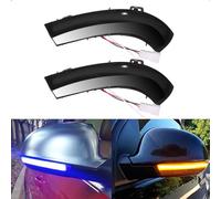 LoreenCar Dynamic Turn Signals For VW Golf GTI V MK5 Jetta Passat B5.5 B6 EOS Sharan LED Indicator Lights Mirror Lighting Accessories 1K0949101 1K0949102(Amber&Blue