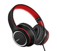 LORELEI X8 Wired Headset Mic 1.45m Nylon Tangle Free 3.5mm Lightweight Foldable Portable Smartphone Tablet Computer MP3/4 Headset (Black/Red)