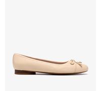 Clarks Womens Loreleigh Rae Cream Leather Slip Ons,Ballet Pumps