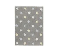 Lorena Canals Tricolour Stars Washable Rug (Grey/Blue)