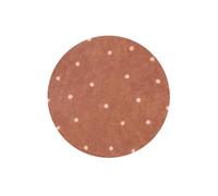 Lorena Canals Washable Area Kids Round Rug Dot Chestnut. for Bedroom Decor, Living Rooms, Nursery. Handmade. Cotton. Size: Ø 4' 7"