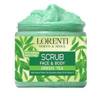 Lorenti Green Tea Scrub 500 ML Face & Body | Jojoba Oil & Vitamin E Anti Celulite, Anti Aging Smoother & Moisturizes